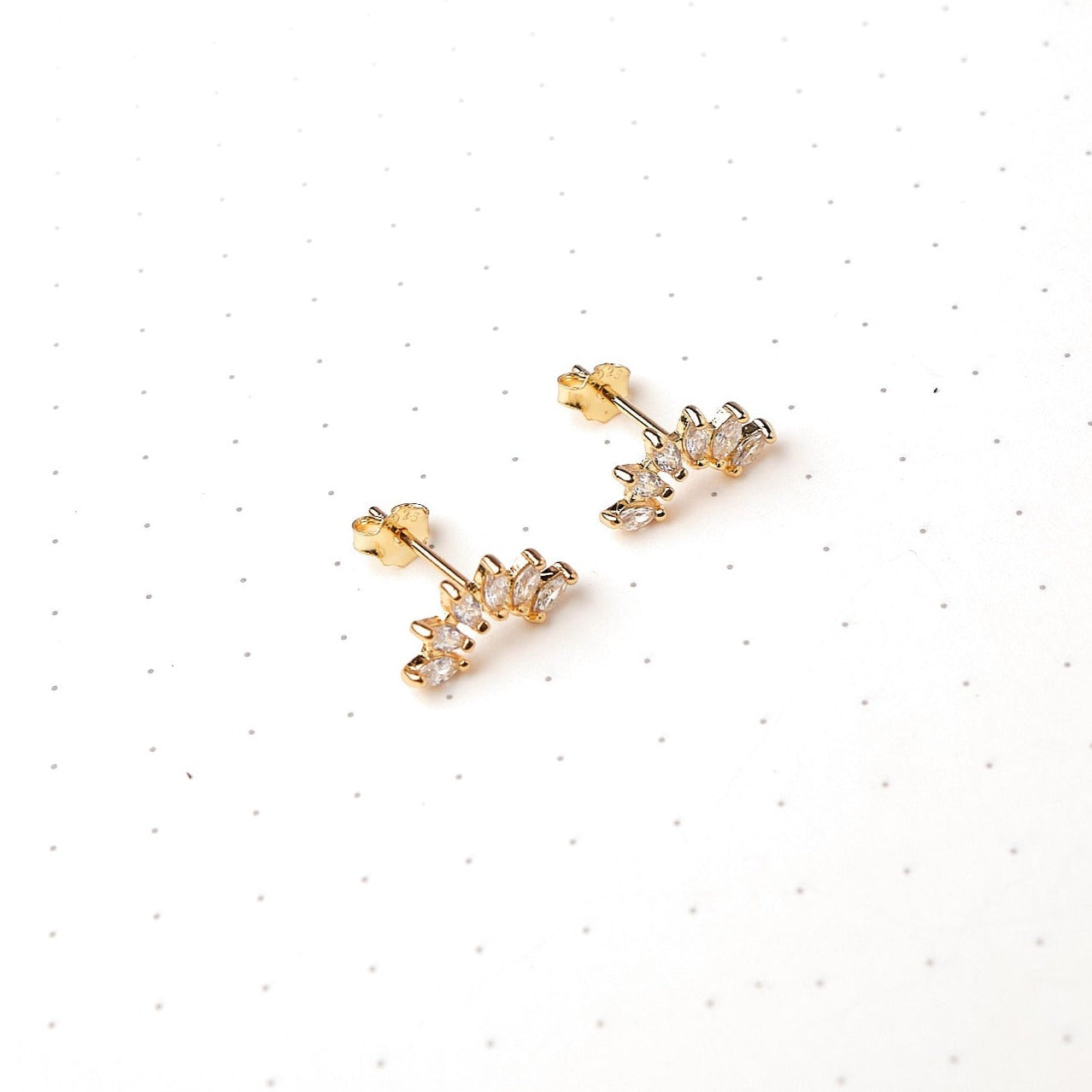 Aretes Singapur - Cristal - Gold - 11x3 mm