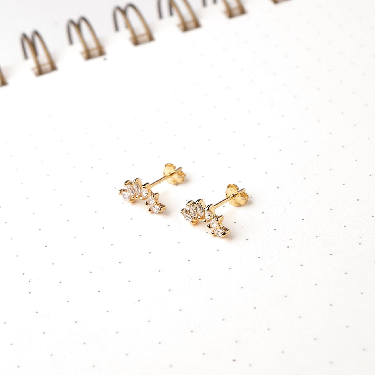 Aretes Singapur - Cristal - Gold - 11x3 mm