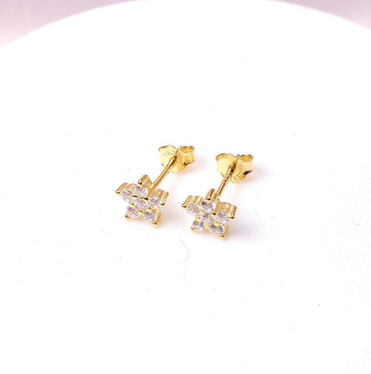 Aretes Alelí -Cristal - Gold - 6mm