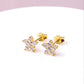 Aretes Alelí -Cristal - Gold - 6mm