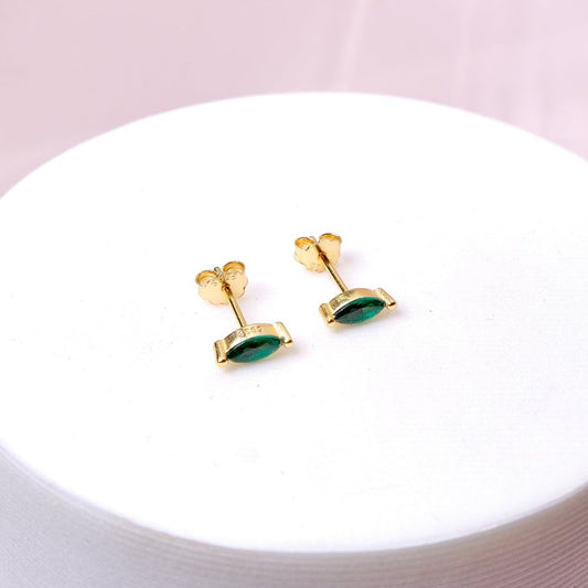 Aretes Emma - Verde - Gold - 3x8mm