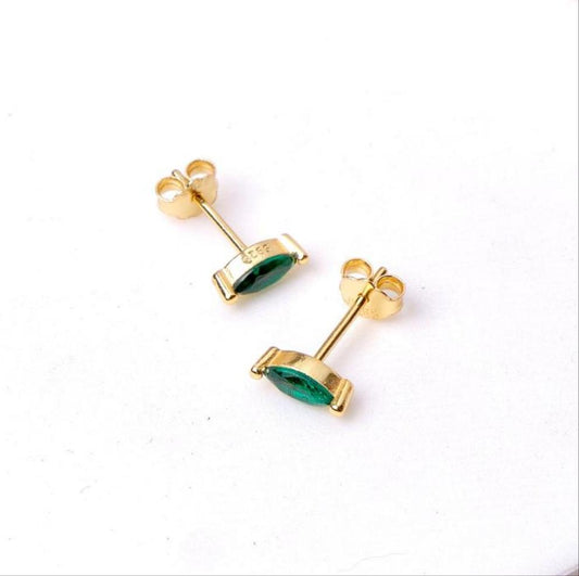 Aretes Emma - Verde - Gold - 3x8mm