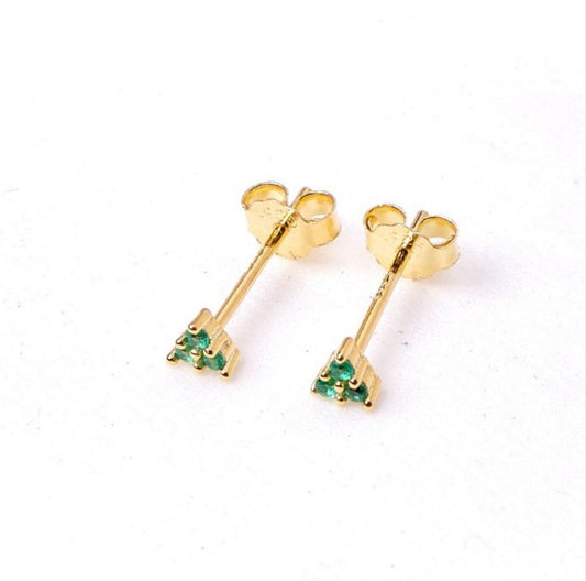 Aretes Little Casia - Gold - 3mm - Verde