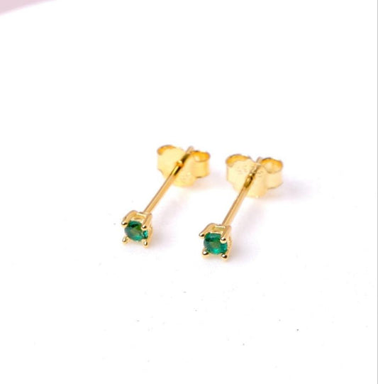 Aretes Camila - Verde - Gold - 2mm