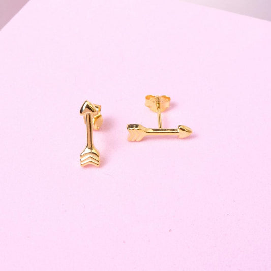 Aretes Arrow - Gold - 12x3mm