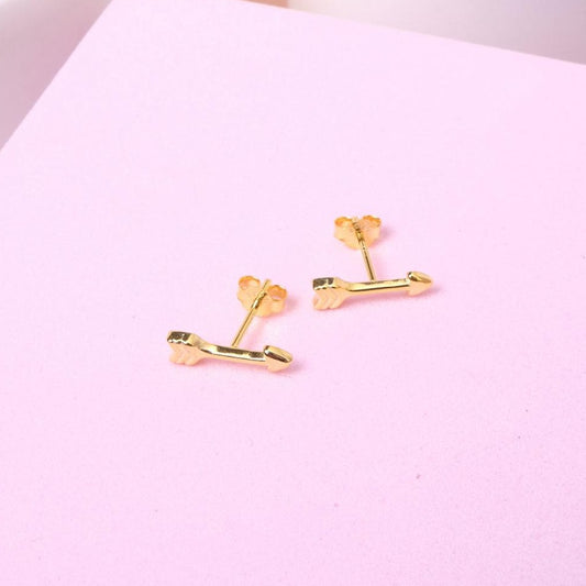 Aretes Arrow - Gold - 12x3mm