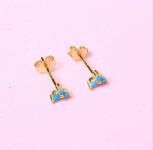 Aretes Casia - Turquesa - Gold - 4mm