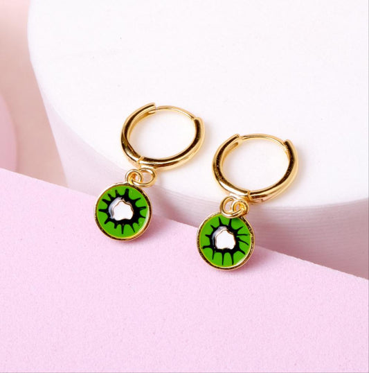 Pendientes kiwi - Gold - 8mm