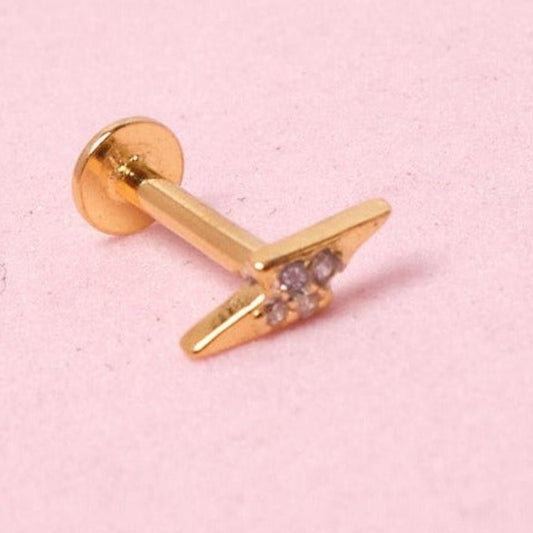 Piercing Mini Rayo - Cristal - Gold - 8x3mm