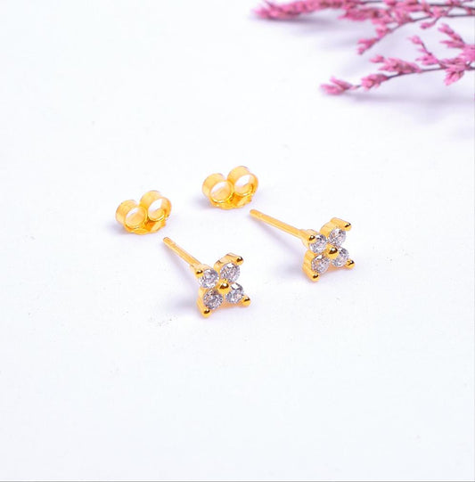 Aretes Iris - Cristal - Gold - 3mm